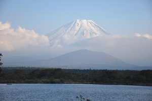 精進湖より　富士山の姿