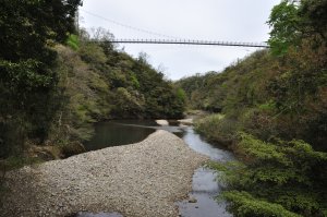 吊り橋の下に帰ってきた